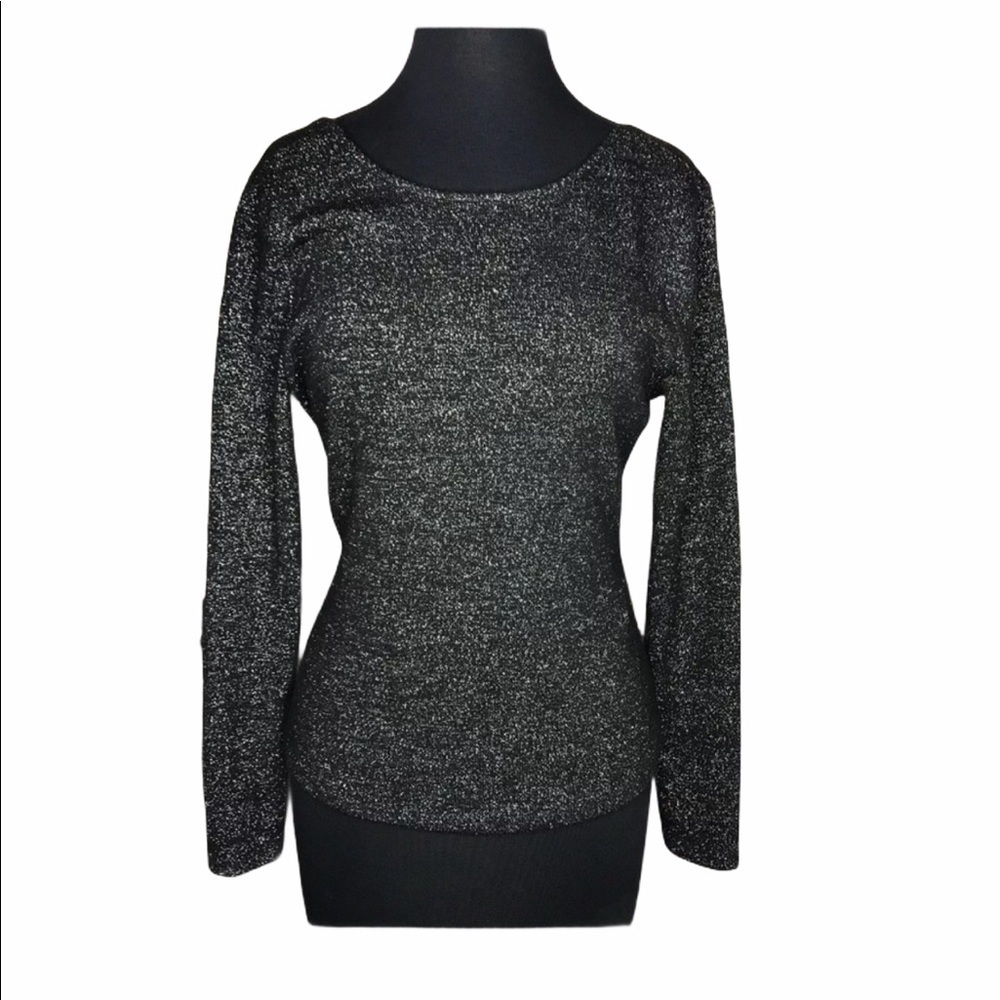 Zara Trafaluc Womens Metallic Open Twist Blouse L